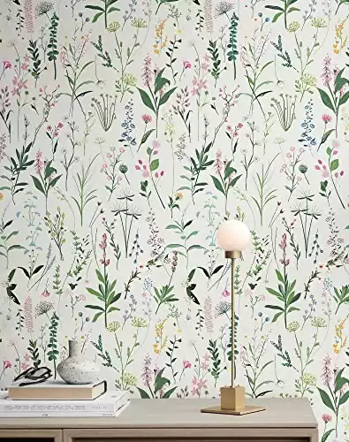 Peel and Stick Self-Adhesive Temporary Floral Wallpaper