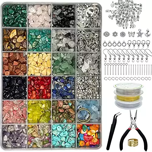 Jewelry Making Supplies Kit: 1,500+ Beads & Crystals, Supplies For Earrings, Rings, Bracelets