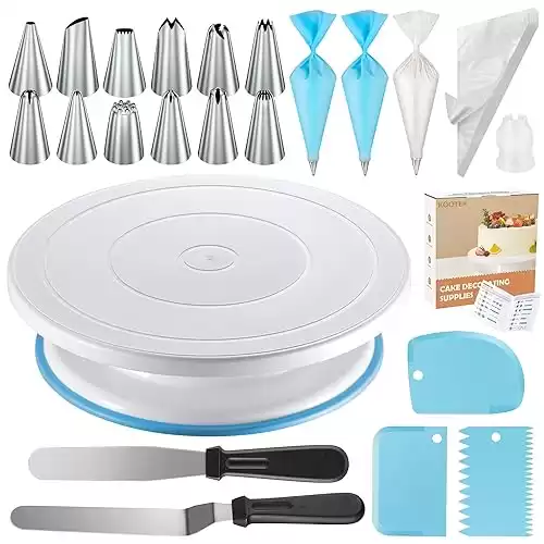71 Piece Ultimate Cake Decorating Kit With Easy Spin Turntable