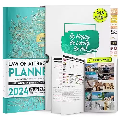 Law of Attraction Weekly & Monthly Planner 2024: 12-Month Journey to Increase Productivity