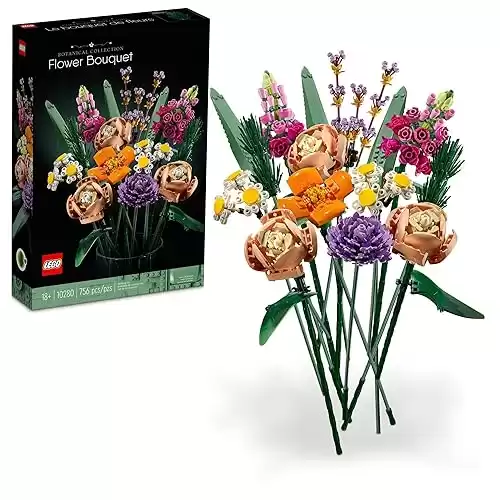 LEGO Flower Bouquet Building Decoration Set - Botanical Collection for Adults